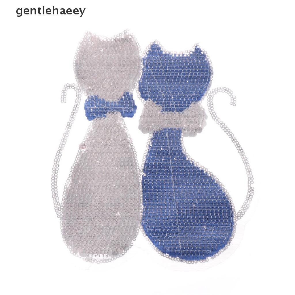 Miếng Vá Áo Thun Đính Kim Sa Hình Mèo Dễ Thương