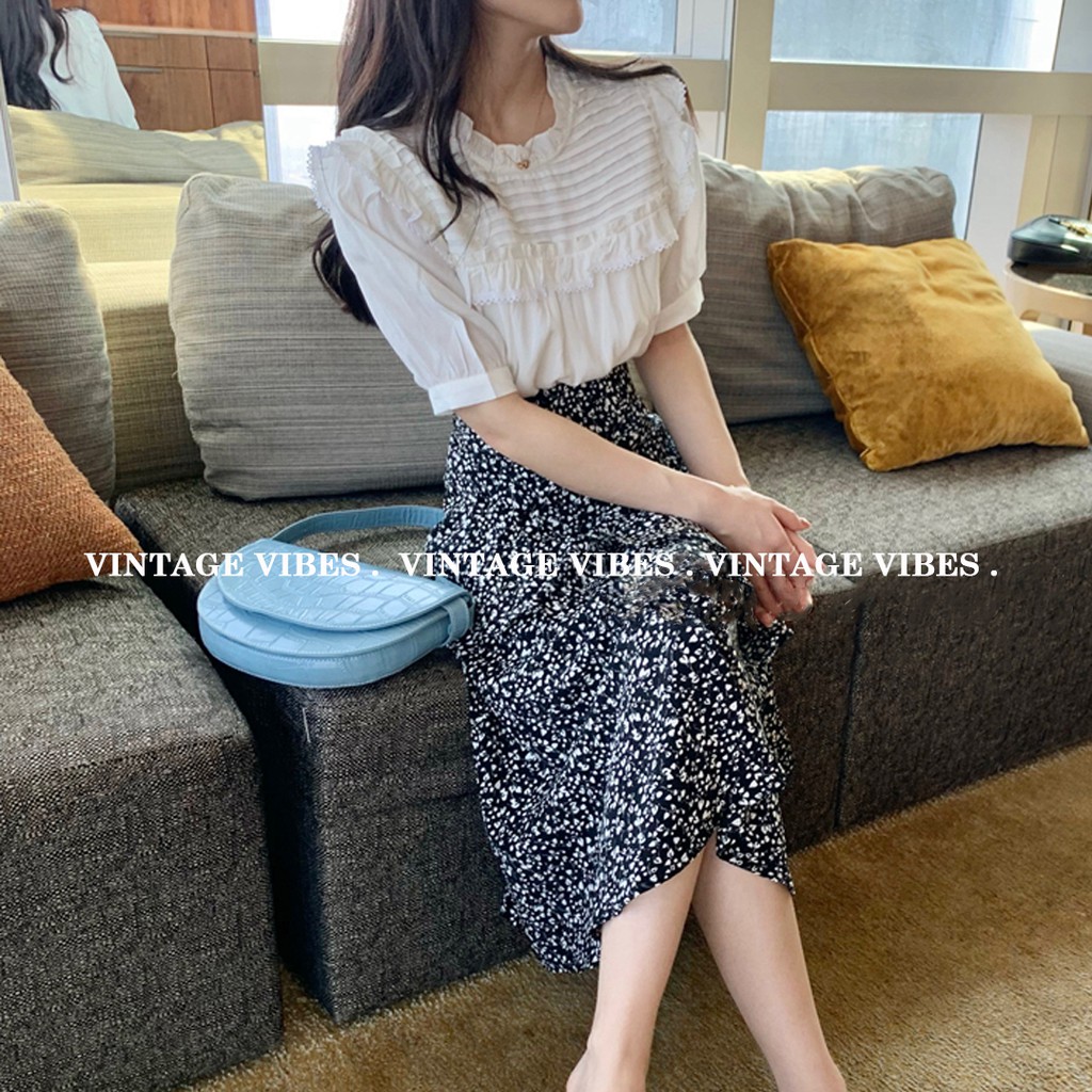 Áo babydoll kiểu mới tay bồng tiểu thư Ulzzang (hàng QC) - Ảnh thật