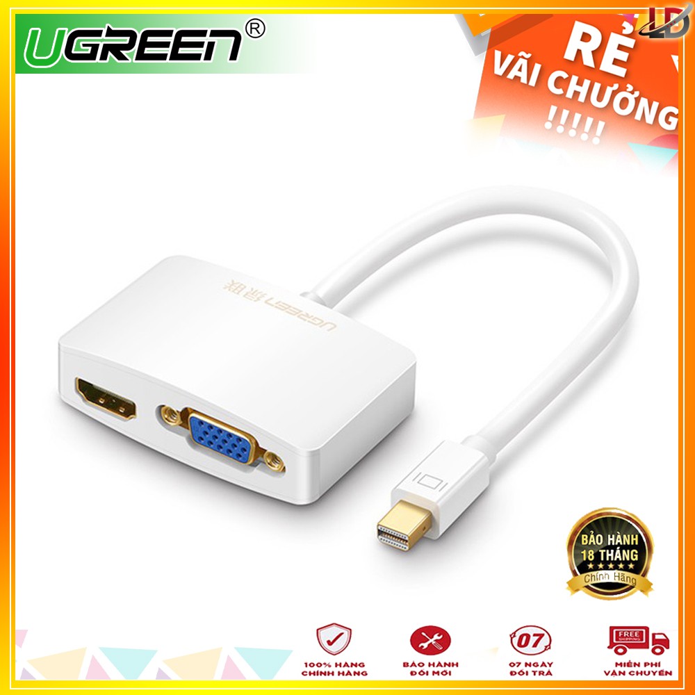 [Mã ELHACE giảm 4% đơn 300K] Mini Displayport sang VGA/HDMI chính hãng Ugreen 10427 - Phukienleduy