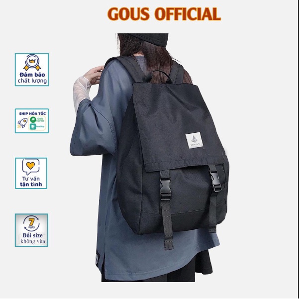 Balo Đi Học Balo Ulzang Basic GOUS OFFICIAL Phong Cách Hàn Quốc Chống Nước Có Nhiều Ngăn Tiện Lợi DAM - 6490