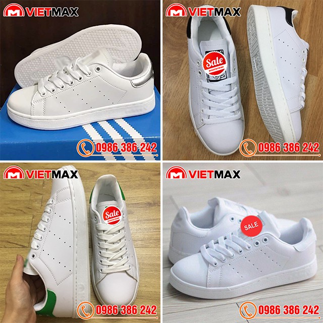 Giày Thể Thao Stan Smith Trắng Gót Đen , Xanh Lá , Bạc , Trắng Nam Nữ Hàng Đẹp