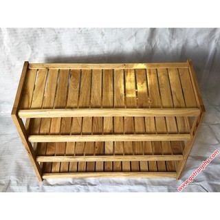 Kệ để giày gỗ cao su 4 tầng