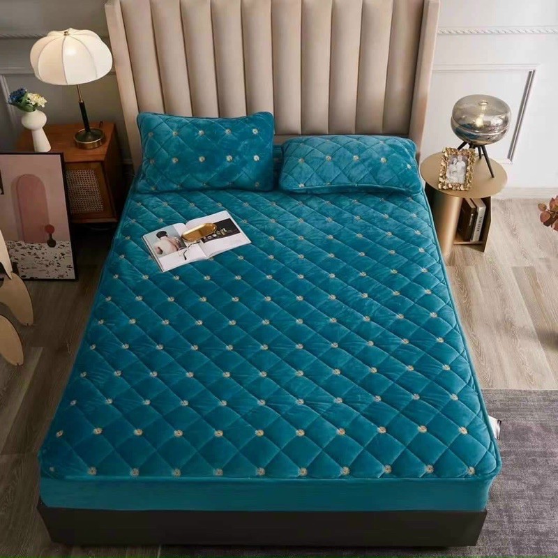 Ga nỉ nhung bo chun thêu siêu đẹp