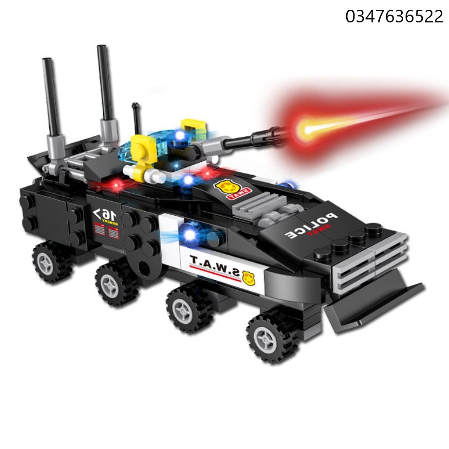 [242 CHI TIẾT] ĐỒ CHƠI XẾP HÌNH LEGO OTO SWAT, LEGO Cảnh Sát, LEGO ROBOT, LEGO TRỰC THĂNG, Máy Bay