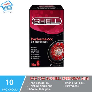 [FREESHIP 50k ] bao cao su Gân-Gai-Siêu kéo dài Shell 6IN1 10 pcs NC xịn