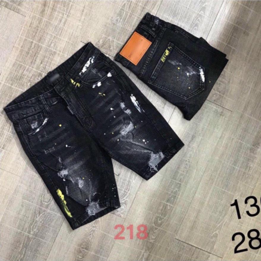 Quần short jean nam màu đen rách chất bò - quần short demin ngắn nam co giãn thời trang cao cấp Tp_shop_87 ms218 ❗