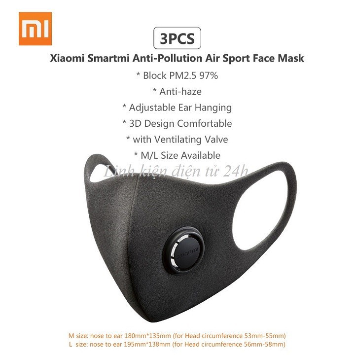 Khẩu trang Xiaomi SmartMi KN95 chống bụi mịn PM 2.5 | BigBuy360 - bigbuy360.vn