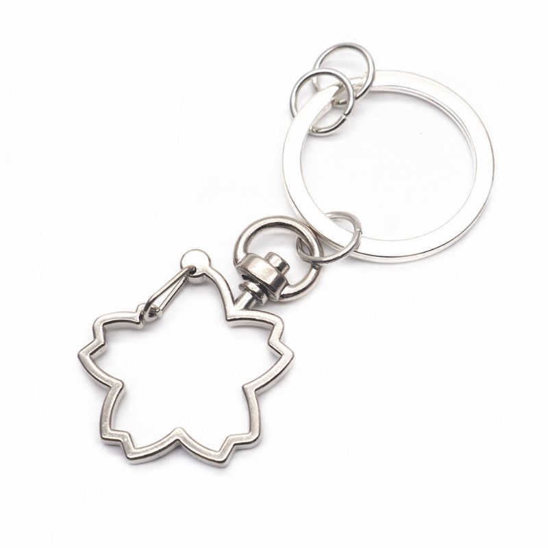 ❀ 5Pcs DIY Keychain Cherry Flower Metal Snap Hook Lobster Clasps Lanyard Keyrings