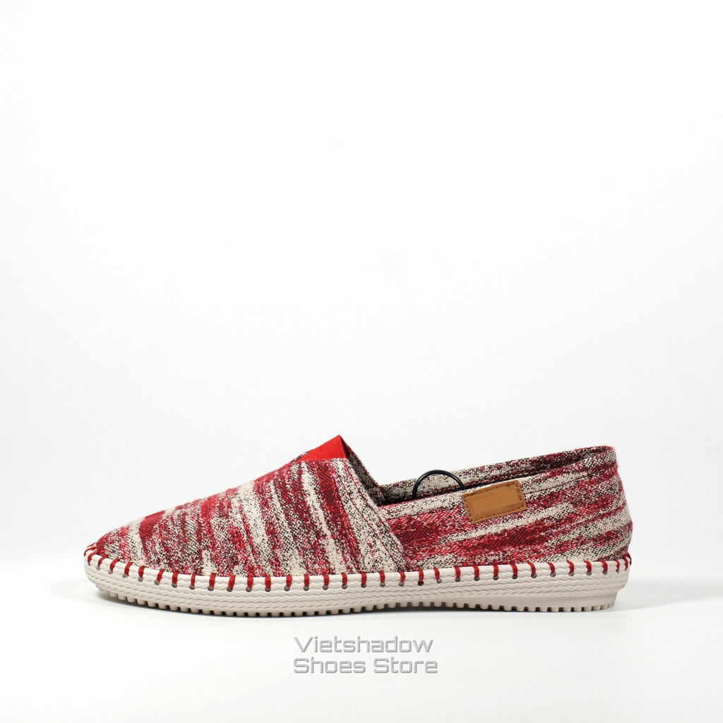 Slip on nam | Giày lười vải đế khâu, họa tiết vân mây đỏ - Mã SP: ZR-v.đ | BigBuy360 - bigbuy360.vn