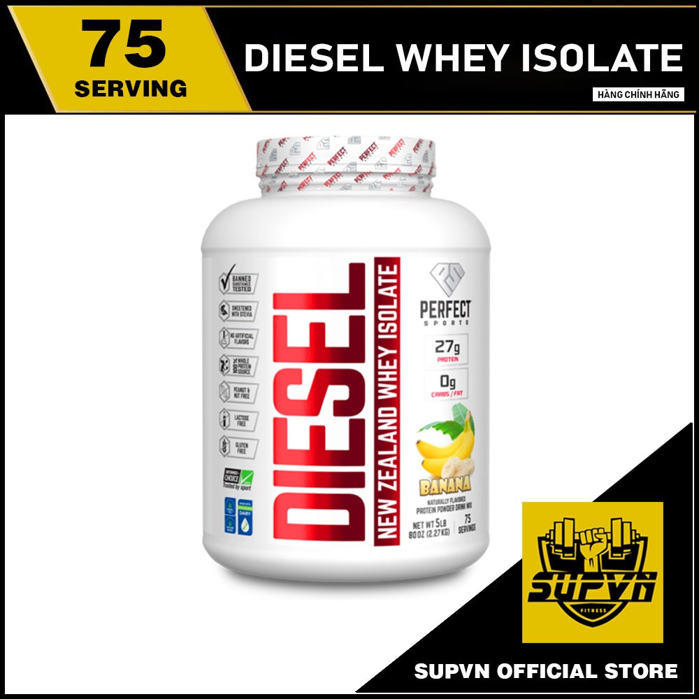 DIESEL NEW ZEALAND WHEY PROTEIN ISOLATE 5LBS - SỮA TĂNG CƠ SIÊU TINH KHIẾT PERFECT SPORTS