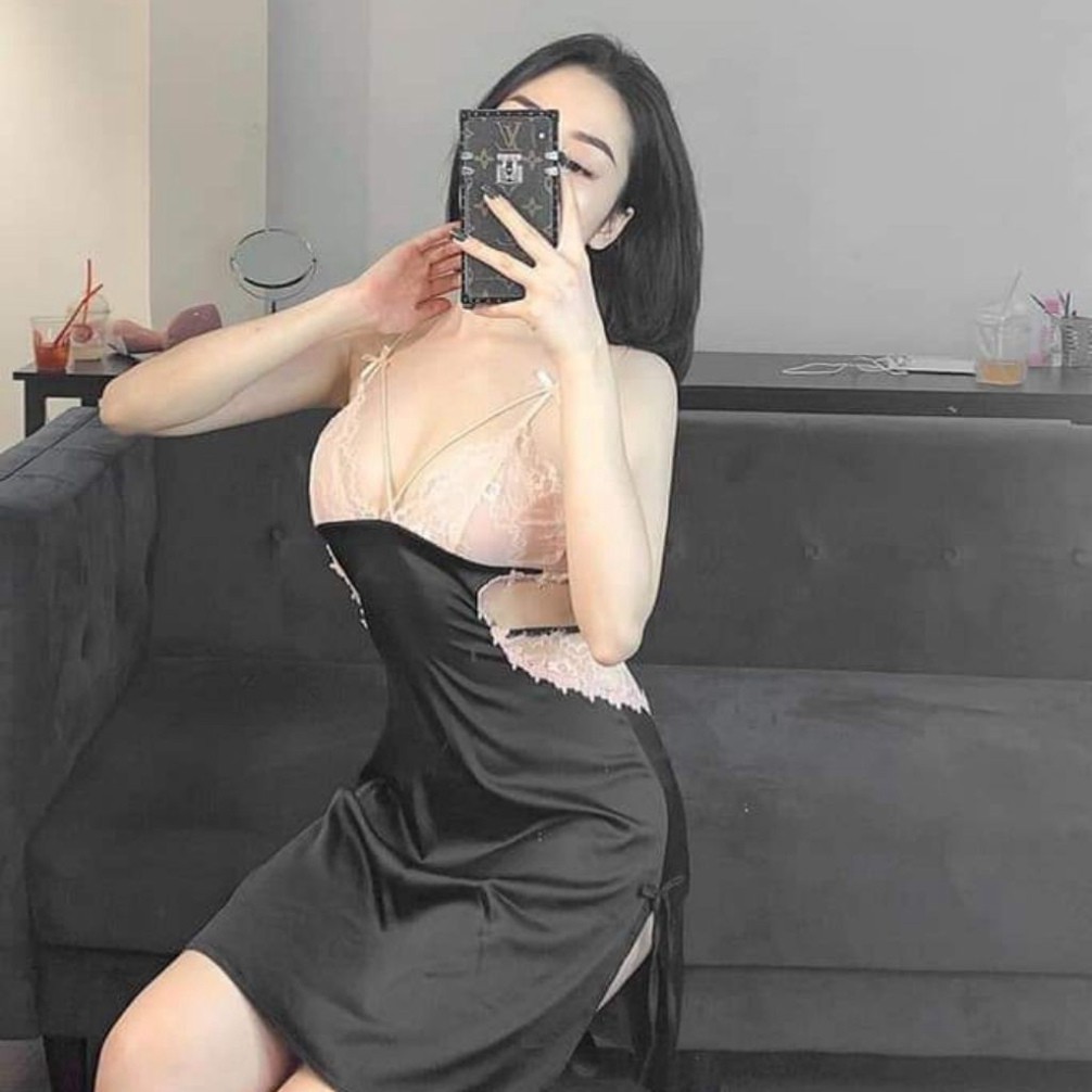 Váy ngủ sexy ❣️FREE SHIP❣️ Đầm ngủ sexy Quảng Châu Vải Satin Chất Siêu Mát Dáng Siêu Xinh