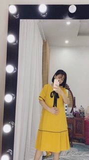 Đầm bầu xinh công sở dáng suông