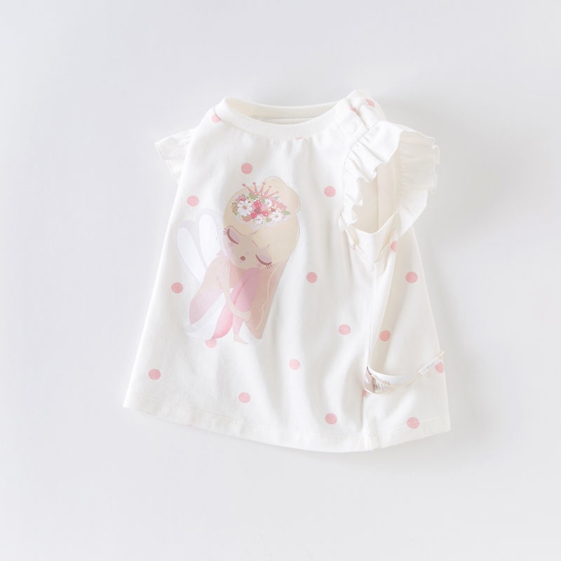 Áo Thun Cotton Mỏng Tay Ngắn Phong Cách Mới Cho Bé Gái
