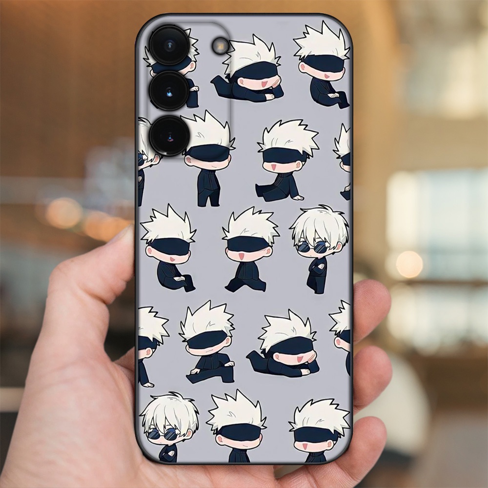 Ốp lưng Samsung S21, S21 Plus, S21 FE, S22, S22 Plus viền đen in hình Satoru Jujutsu Kaisen