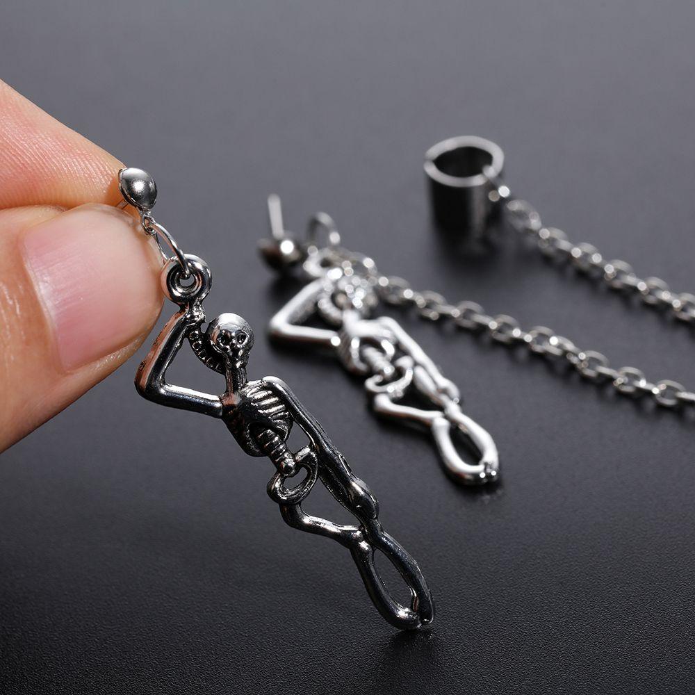 MXGOODS Bông Tai Hình Bộ Xương Phối Dây Xích Thời Trang Đường Phố Cá Tính Cho Nam Và Nữ