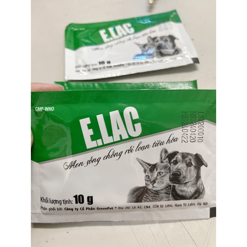 Men tiêu hoá cho mèo cho chó Elac 10g -Greenpet / Men sống phòng rối loạn tiêu hoá cho chó mèo 10g