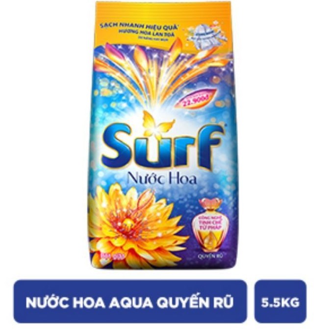 Bột giặt Surf hương nước hoa Aqua quyến rũ túi 5.5kg