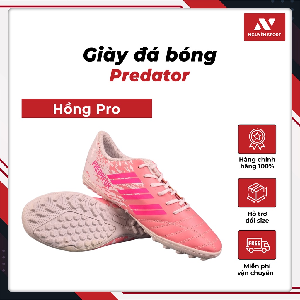 Giày Bóng Đá Adidas Predator Năng Động, Thể Thao Màu Hồng Pro - G019 Nguyên Sport