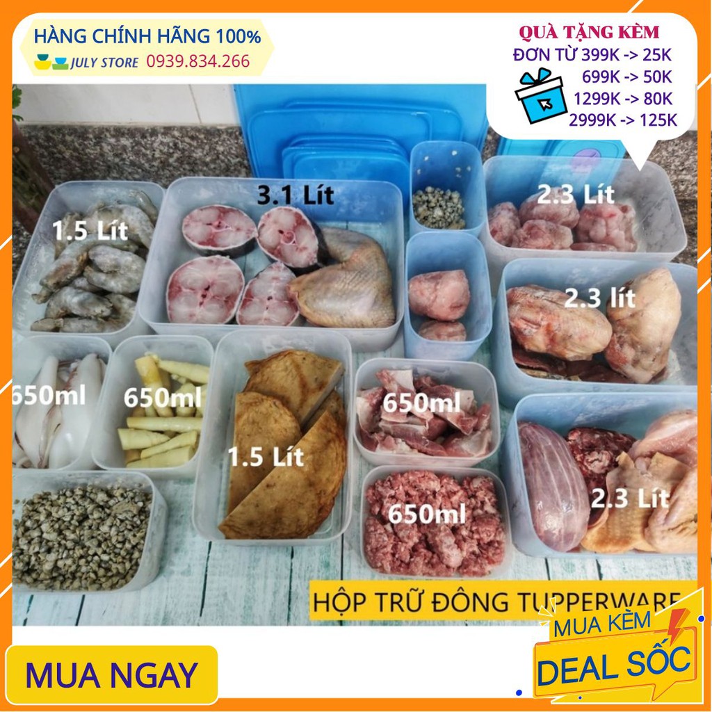 Tupperware ❤️ Freeship❤️Hộp trữ đông lẻ các size đa dạng