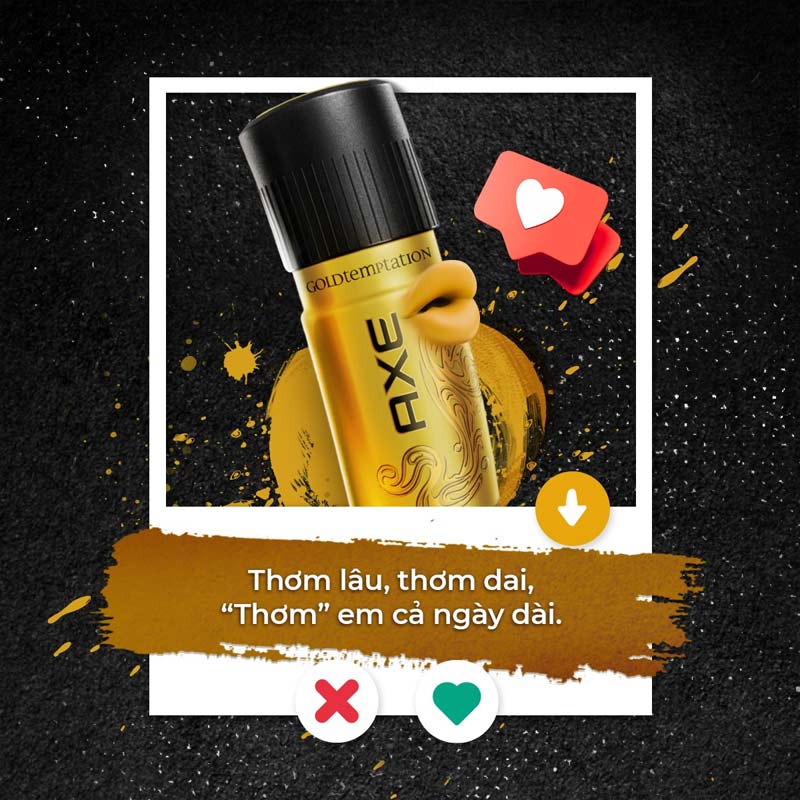 Xịt Ngăn Mùi Toàn Thân Axe 150ml với 6 hương thơm nam tính mạnh mẽ và lưu hương lâu tới 48h