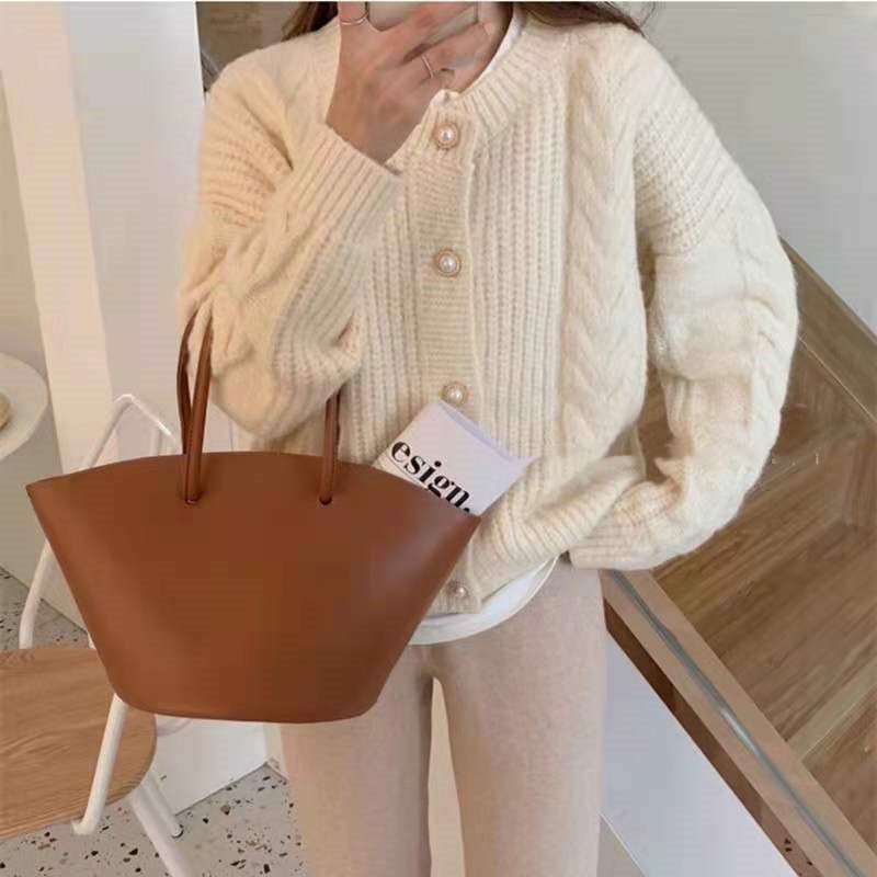 SUXI Áo sweater dài tay dáng rộng thiết kế mới thời trang thu đông cho nữ