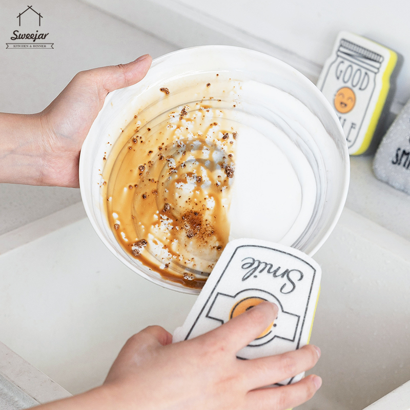 SWEEJAR Bộ 4 Miếng Mút Rửa Chén Có Thể Tái Sử Dụng Tiện Lợi Cho Nhà Bếp