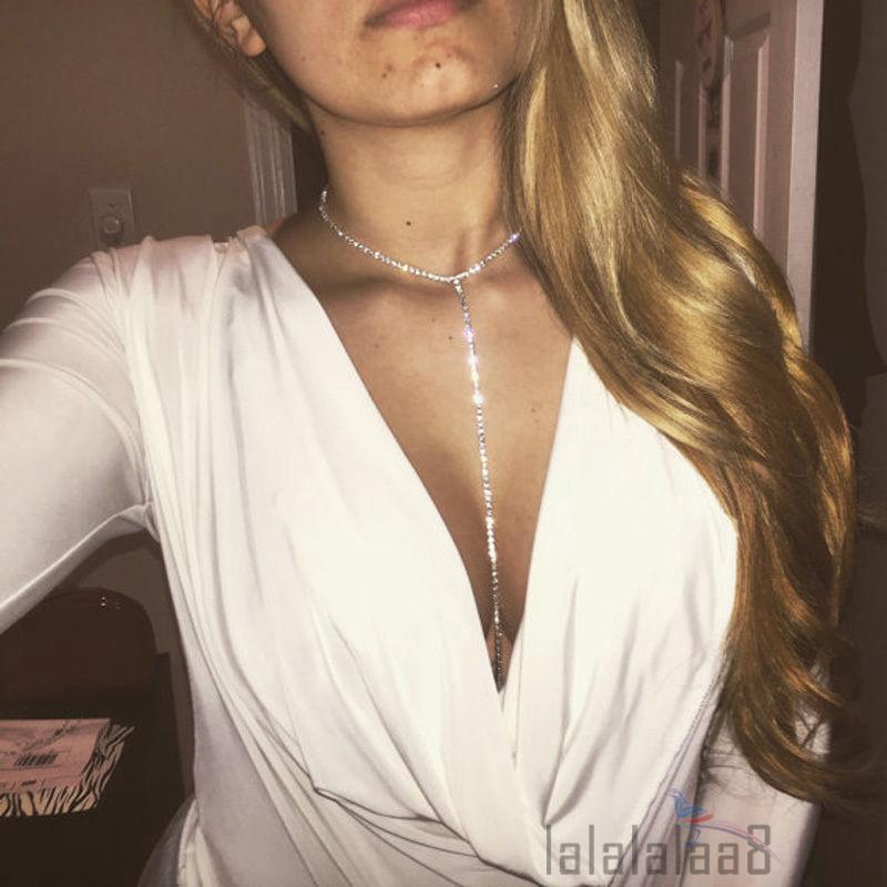 Dây chuyền cơ thể body chain mặc áo ngực đính đá pha lê lấp lánh