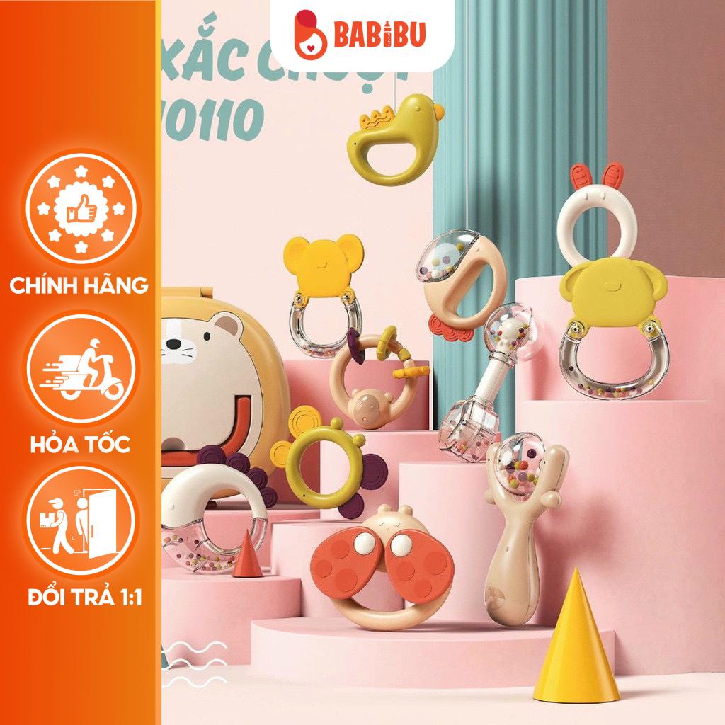 Bộ Đồ Chơi Xúc Xắc Gặm Nướu Cho Bé Sơ Sinh Duhoon, Gồm 10 Chi Tiết Loại Cao Cấp Có Hộp Đựng Babibu - DCXXD