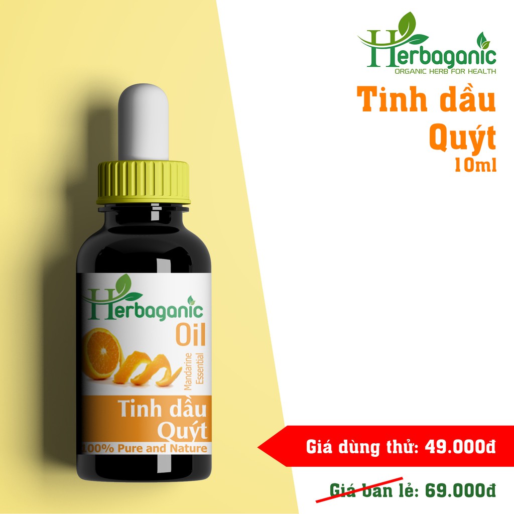 Tinh dầu Vỏ Quýt - Mandarine Essential Oil, Herbaganic Oil - Tinh dầu thiên nhiên nguyên chất, nhập khẩu trực tiếp