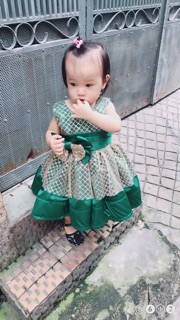Đầm công chúa phối lưới kim sa 
