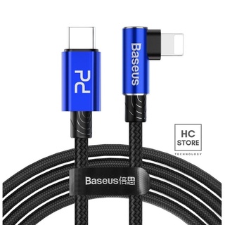 [Sạc Nhanh 18W] Cáp Type C to Lighting - Cáp Iphone Bọc Dù - BASEUS MVP Elbow 1m-2m