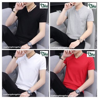 Áo Thun Cổ Tim Trơn Nam Cửa Hàng Đồng Phục - Gấu Store [BH 12 Tháng]