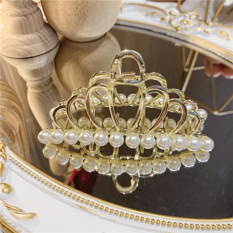 Kẹp tóc càng cua vương miện đính ngọc nữ tính Hàn quốc T8