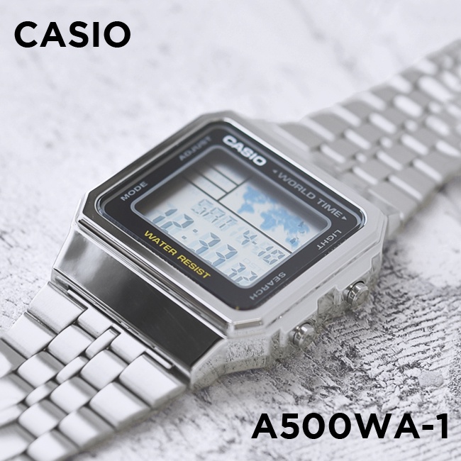 Đồng hồ unisex dây kim loại Casio chính hãng Anh Khuê A500WA-1DF