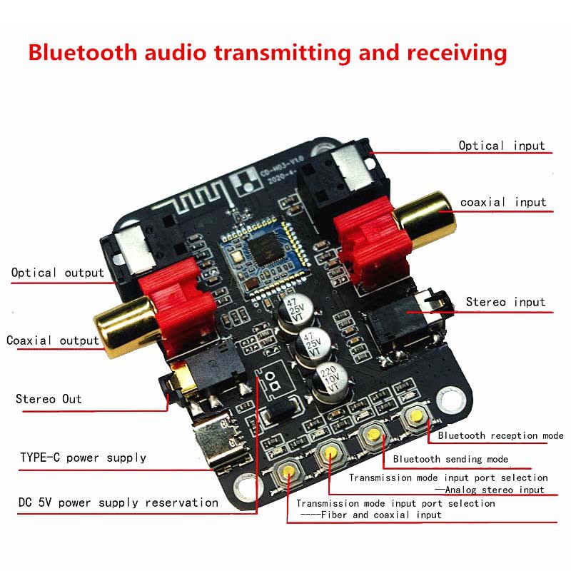 Bảng Mạch Khuếch Đại Âm Thanh 5v Bluetooth 5.0 24bit-192k