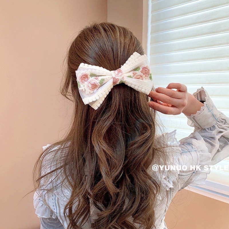 Kẹp tóc nơ ren đẹp công chúa thời trang hàn