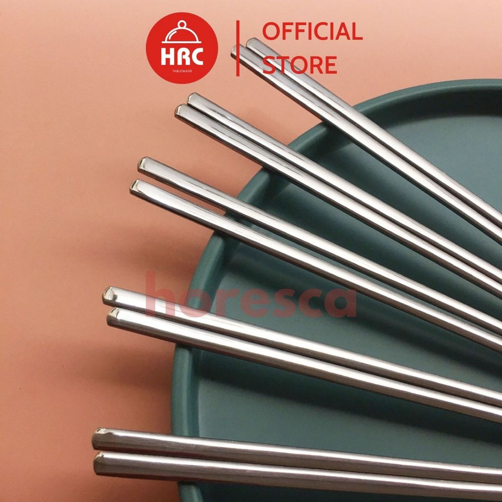 [Mã LIFEHLSALE2 giảm 10% đơn 0Đ] Đũa inox cao cấp ăn cơm hàng bóng đẹp Đũa dẹt thiết kế kiểu Hàn Quốc (1 đôi)