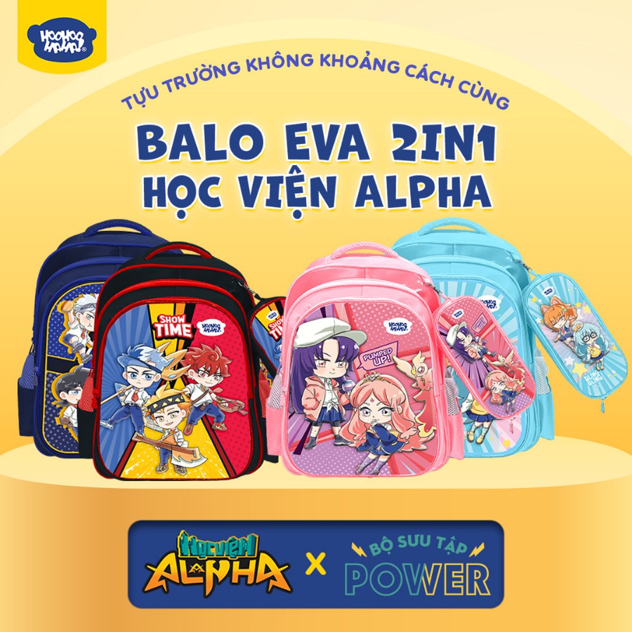[HOO HOO HA HA!] Balo EVA 2in1 Học Viện Alpha Power Carmine năng động dành cho bé tiểu học