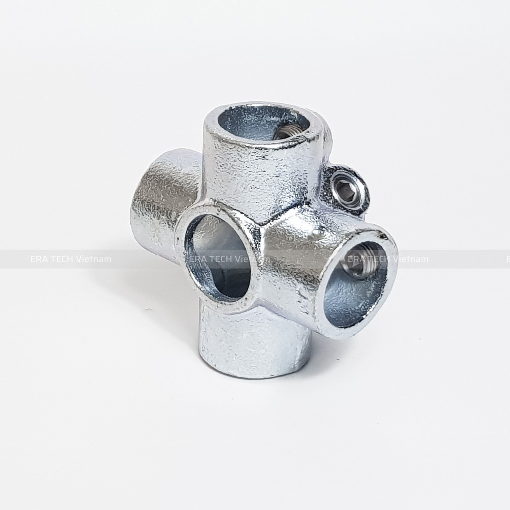 Cút nối kim loại 6 hướng đối xứng, cút nối đă năng, rắc co nối ống, khớp nối eratech ET158