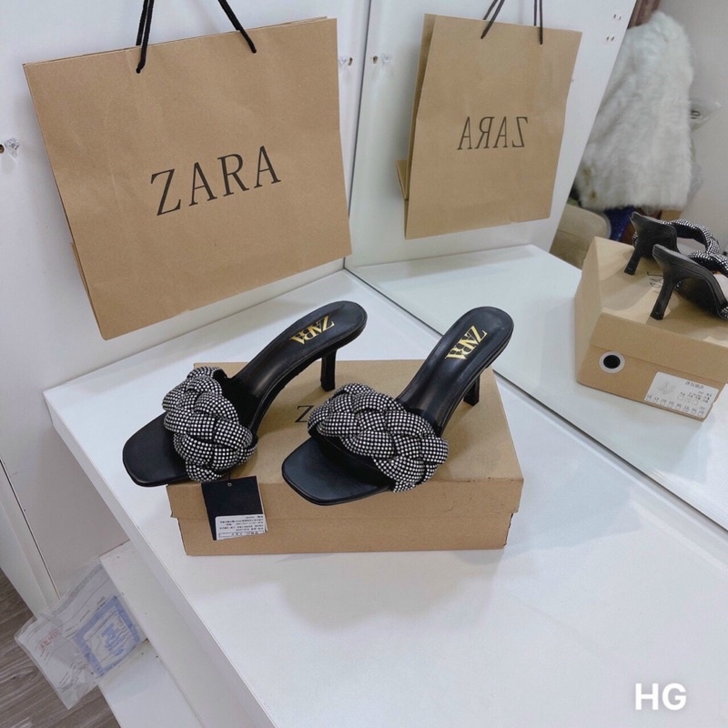Guốc zara quai tết đá fullbox