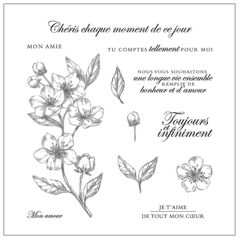 Tem Đóng Dấu Bằng Silicon Hình Chữ Cái Blala Pháp Màu Trong Suốt Dùng Làm Nền Trang Trí Sổ Tay DIY