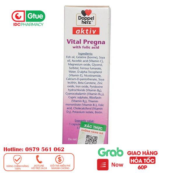 Vitamin cho bà bầu - Aktiv Vital Pregna, nhập khẩu từ Doppelherz Đức, trươc và sau sinh, Omega sắt, canxi, acid folic