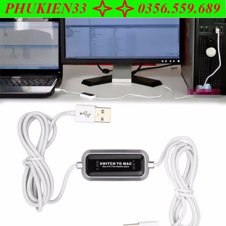 Cáp USB Thông Minh USB 2.0 Kết Nối Liên Kết Dữ Liệu trực tiếp Giữa MAC và PC Truyền Tập Tin 2 Máy Tính - Switch To MAC