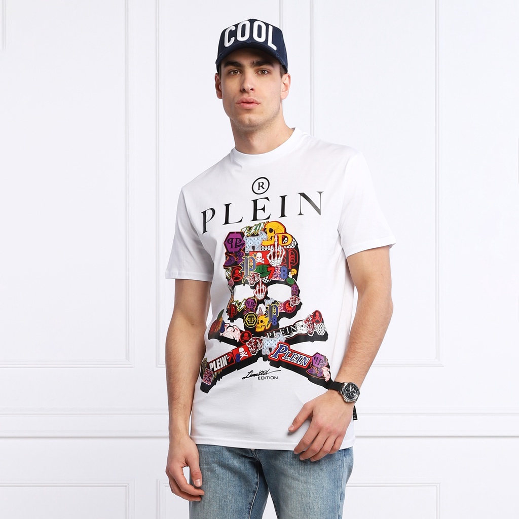 Áo Thun Ngắn Tay In Hình Đầu Lâu Philipp Plein PP Cá Tính Cho Nam