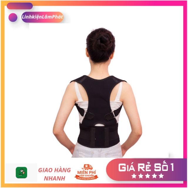 [FREESHIP] Đai Định Hình Cột Sống Chống Gù Lưng Loại Lớn Màu Đen