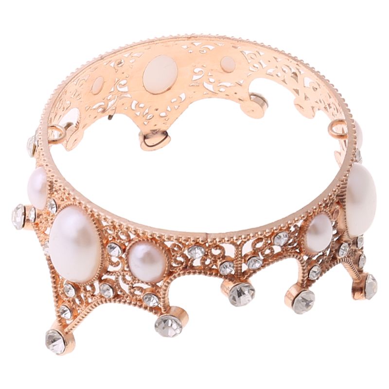 Băng Đô Cài Tóc Hình Vương Miện Mini Đính Đá &amp; Ngọc Trai Sang Trọng Cho Bé Gái