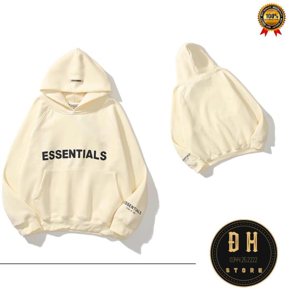 Áo Khoác Hoodie Nỉ Cao Su Nổi Nam Nữ Có Mũ Form Rộng ESSENTIALS Nhiều Màu Unisex Ulzzang . | BigBuy360 - bigbuy360.vn