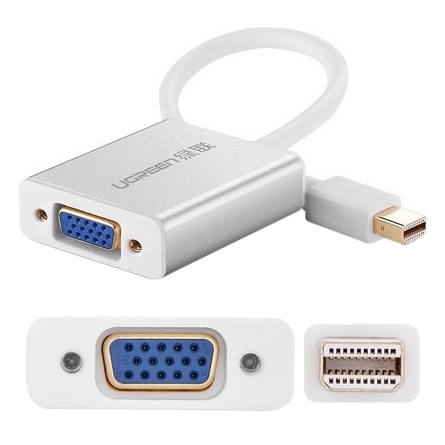 Cáp Chuyển Mini Displayport Sang VGA UGREEN 10403 - Thunderbolt To VGA - Hàng Chính Hãng