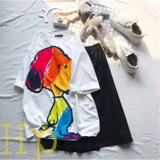 Sét cún nhiều màu+ chân váy đen THB876