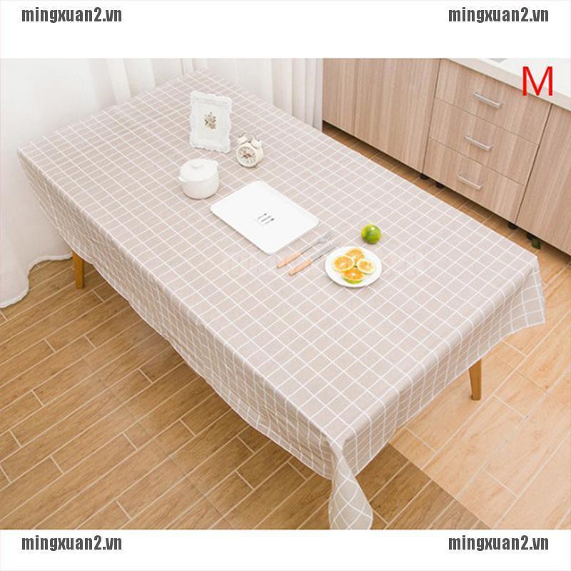MINXT Tablecloth black and white checkered linen kitchen living room coffee table VN